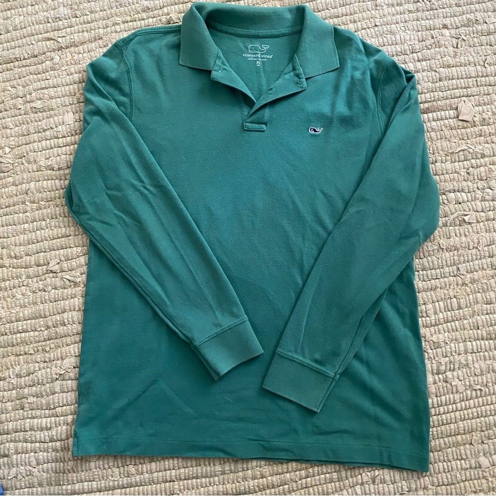 Vineyard Vines Green Long Sleeve Polo Shirt